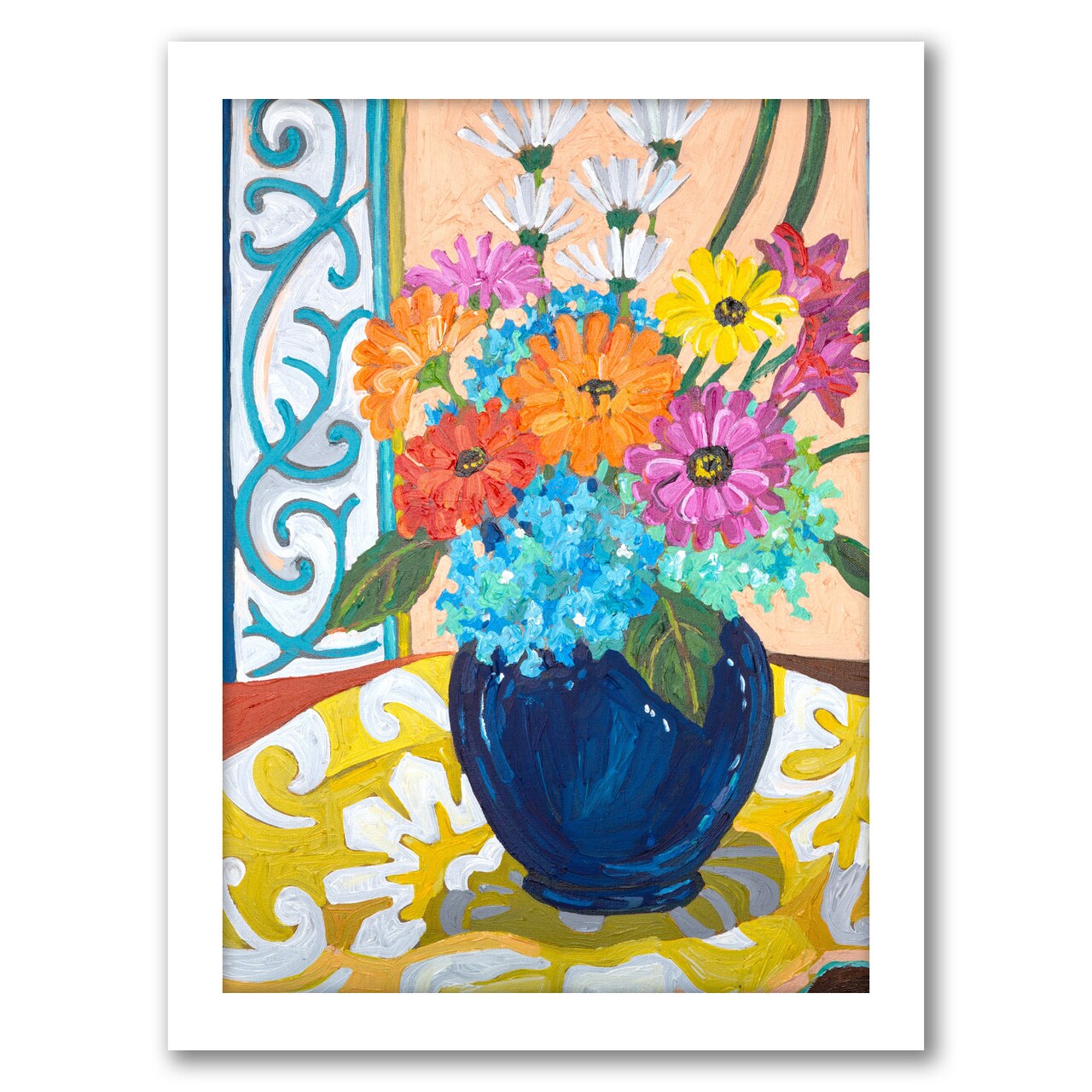 Cobalt Vase by Mandy Buchanan Black Framed Art Print - Americanflat